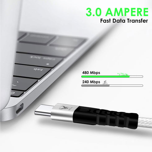 iSOUL Nylon-Braided USB-C To USB-C Cable PD 3.1A Type C Fast Charging Cable - TradeNRG UK